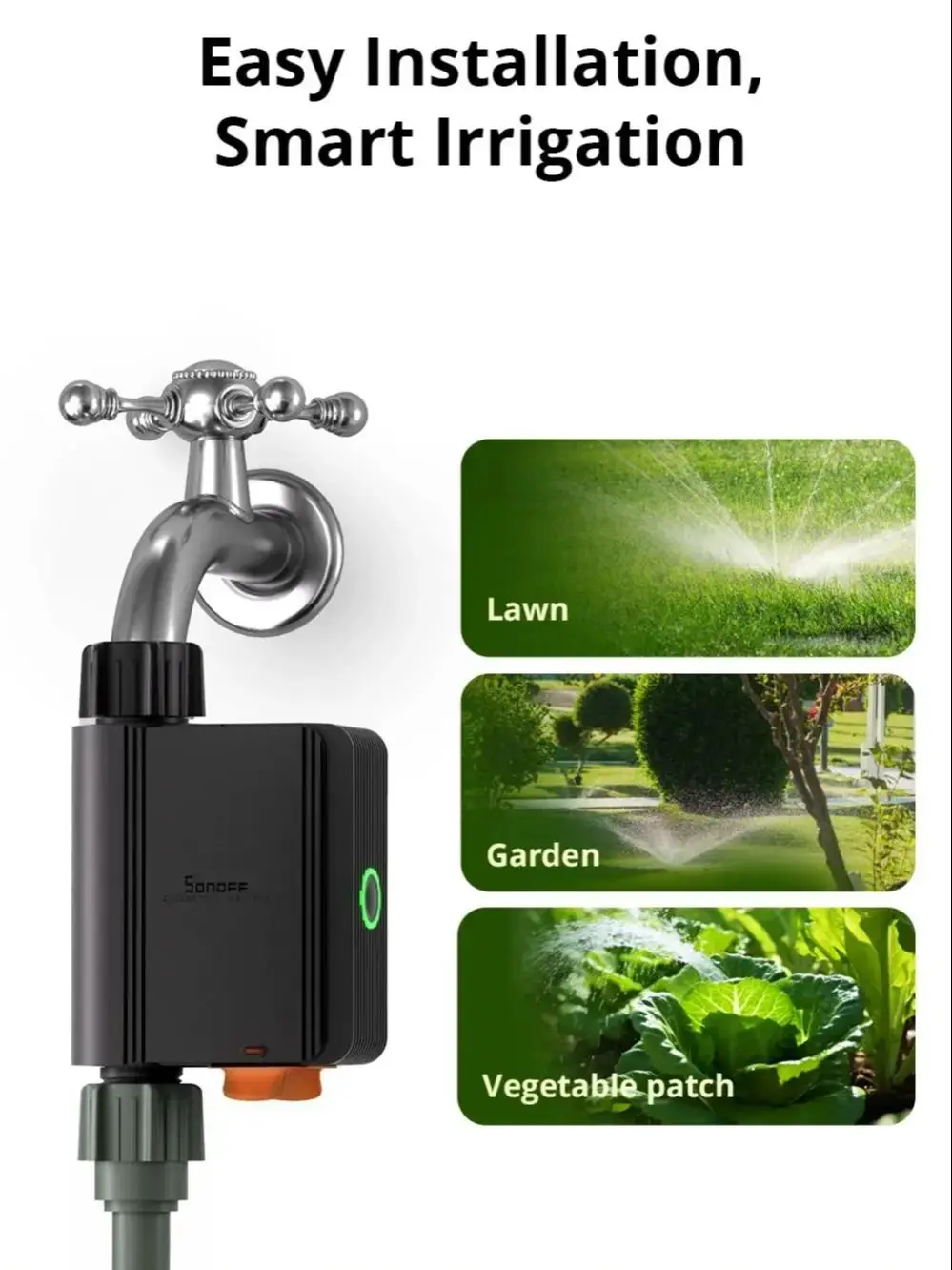 1-2 SZT. SONOFF SWV-BSP Inteligentny zawór wodny Zigbee3.0 IP55 Automatyczny system nawadniania odpowiedni dla Wielkiej Brytanii, Europy lub większości krajów — zdjęcie produktu 7