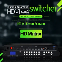 hdmi seamless matrix 4x4 4k switch splitter box Video TV wall no delay Switching WITH RS232 IR APP WEB TCP/IP Software Control