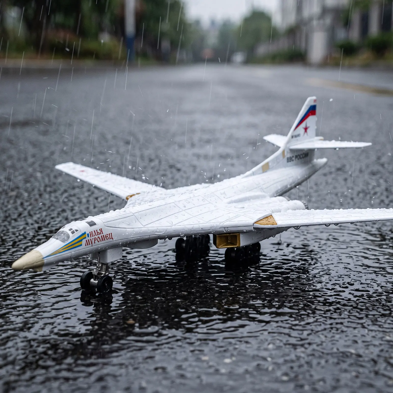 Image of Legierungs-Metall-Druckguss-Modellflugzeug Kompatibel mit Tupolev Tu-160 Strategischem Bomber Weißer Schwan Desktop-Display-Ornament Mini