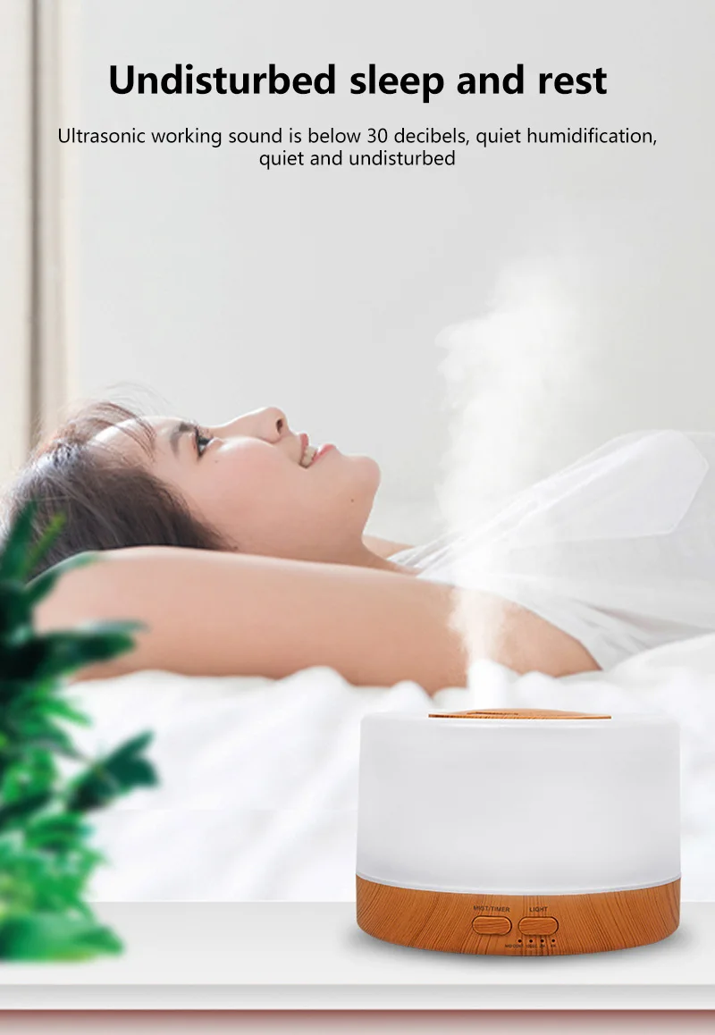 Difusor Aromatizador Ultrassônico 500ml 7 Cores LED Controle Remoto
