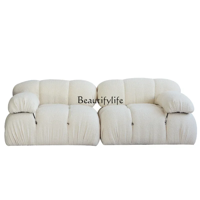 Fabric lamb wool sofa creative living room bread module combination sand