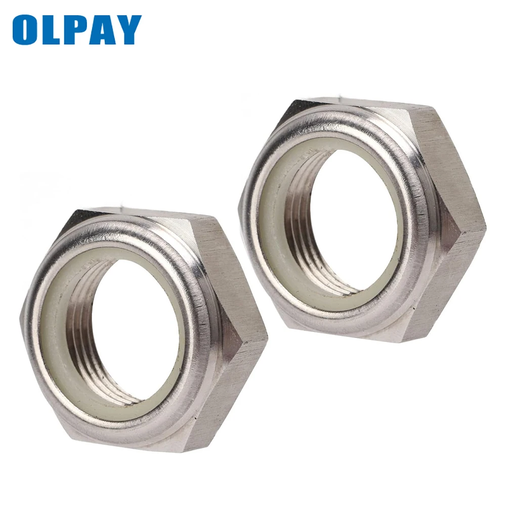 2 PCS Stainless Steel Self Locking Nut, 90185-22043 Replacement Self Locking Nut, High Hardness Self Locking Nut for Outboard Mo