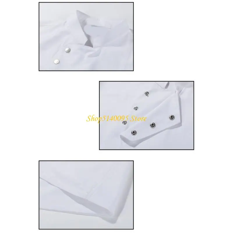 Dxae Women Men Chefs Coat Hotel Restaurant Shirt Uniform Sleeves Classical Chefs مع الأزرار التقليدية