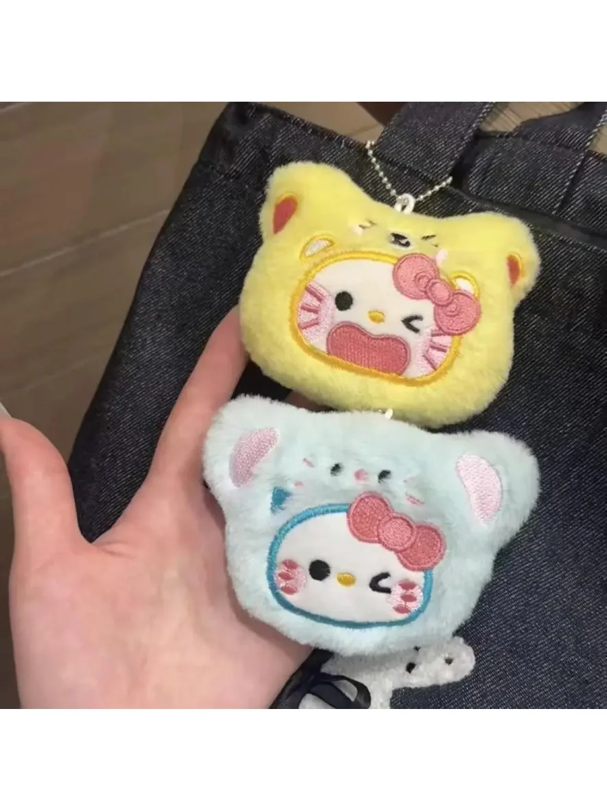 1/4/10 stuks Sanrio Hello Kitty pluche cartoon Kitty hanger sleutelhanger schattige sleutelhanger studententas hanger - afbeelding 2