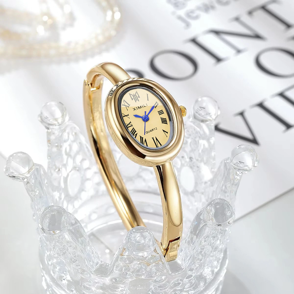 Fashion Bracelet Strap Women Watches Ladies Elegant Oval Dial Quartz Wristwatch Reloj Mujer Girls Clock Gift image 2