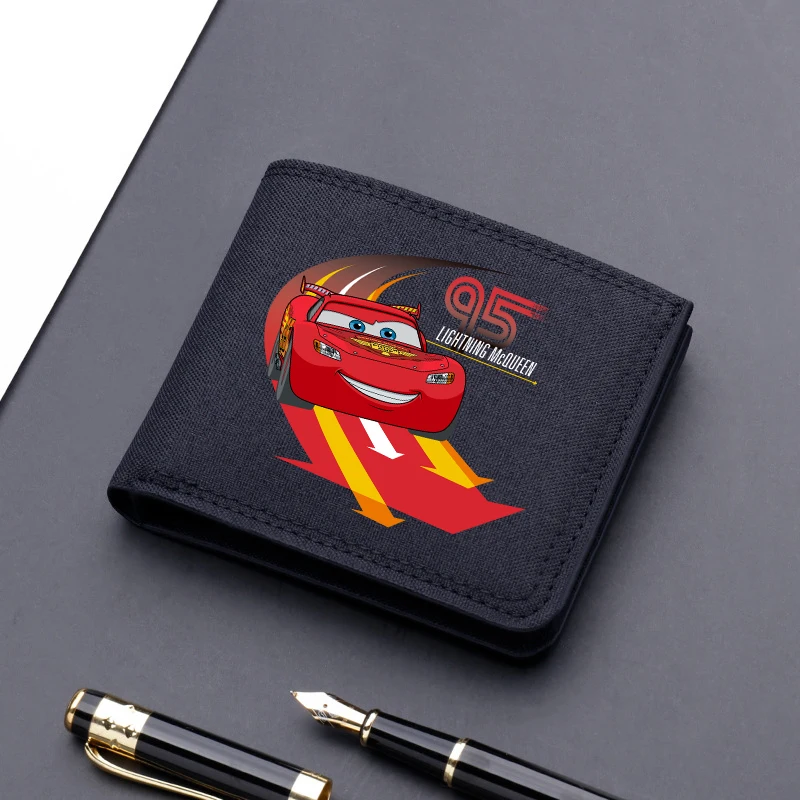 Lightning McQueen Foldable Coin Purse Car Disney Movie Cartoon Print Wallet Men Daily in Pocket Money Bank Card Storage Mini Bag