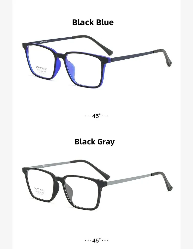 Mode Brillen Retro Quadrat Titan TR90 Große Größe Brillen Rahmen Männer Frauen Anti Blaues Licht Anti Strahlung Gläser – Detail 8