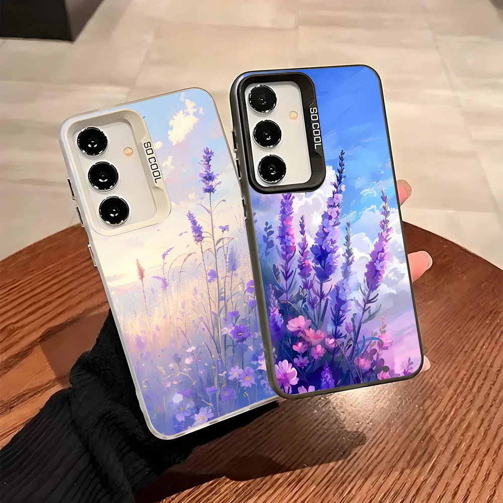 Lavender Soft Edge Hard Shell Phone Case for Samsung Galaxy A15 A16 A17 A22 A25 A26 A30 A31 A32 A33 A34 A53 5G Cover Fundas Bags