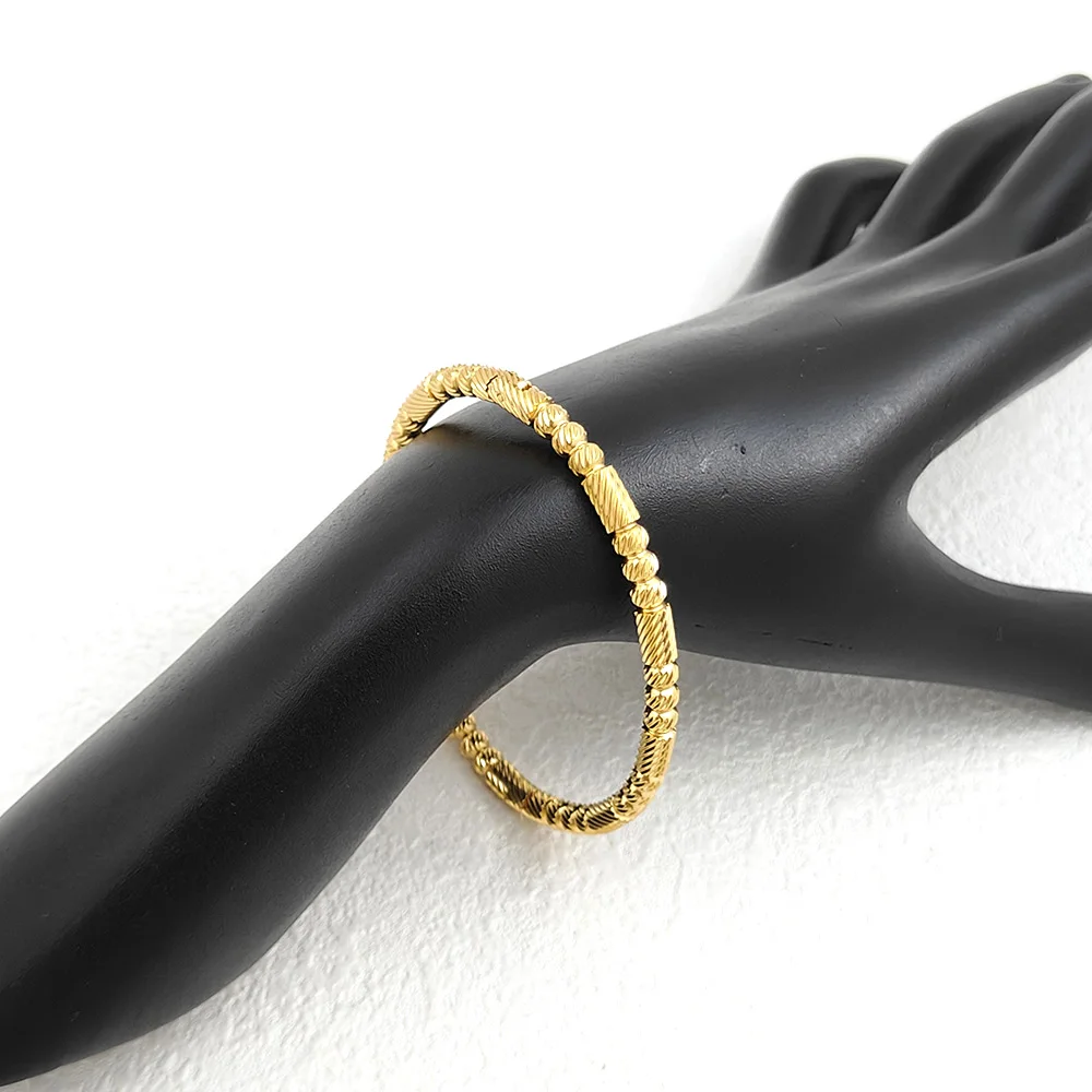 

New threaded bamboo joint women's bracelet stainless steel gold-plated 18K, high waterproof, suitable for jewelry gifts