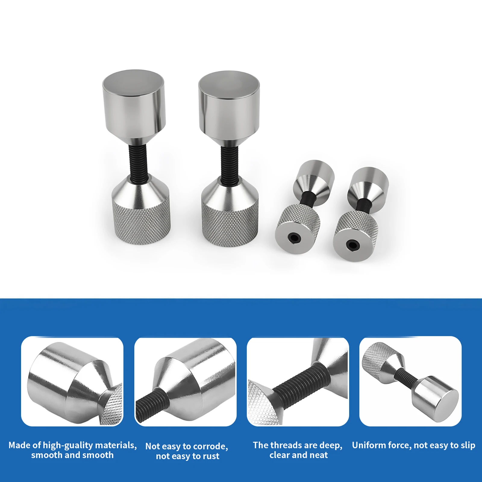 

4PCS 1-1/8 inch stainless steel double hole flange pins, two hole locating pins & two 1-5/8-inch hole locating Pins