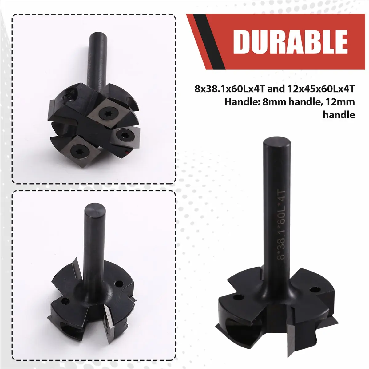 

(ABLP) Milling Cutter CNC Spoilboard Surfacing Router Bit 8mm Shank Insert Carbide Slab Flattening Router Bit Wood Planer Bit