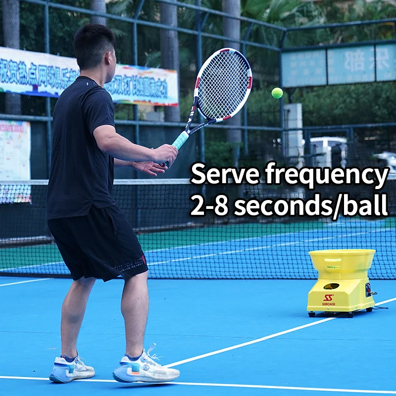 Hot Selling Siboasi Mini Automatic Tennis Ball Machine Remote Control Training Equipment with Wear-Resistant Serving Wheels