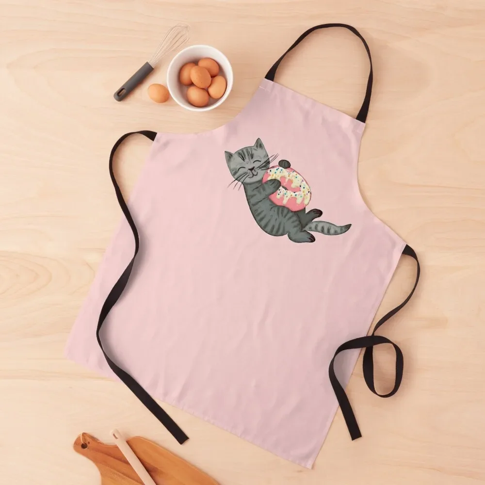 

Kitten Loves Donut Apron innovative kitchen and home items Kitchens Woman Kitchen Chef Apron