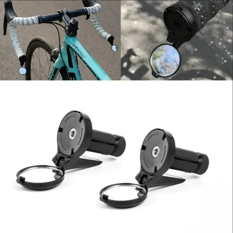 Bicycle 1PC/1Pair Rear View Convex Mirror Handlebar Drop Bar Mount Acrylic Lens Back Sight Reflector Light Weight