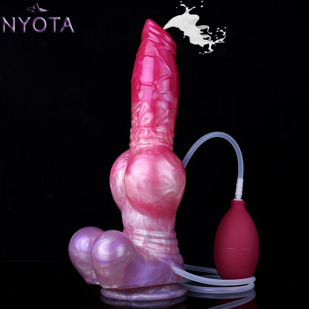 

NYOTA Ejaculation Dog Dildo Pink Animal Penis With Sucker Huge Dildos Butt Plug Female Masturbator Squirting Anal Sex Toys 18+