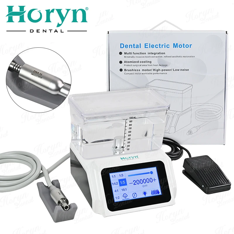 

3.7" LCD Touch Screen Dental Electric Motor LED Brushless Motor 1000ml Water Tank 6-Speed Atomized Cool Water Air Supply System