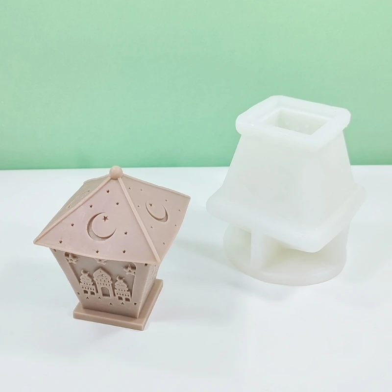 Ramadans kaars mallen 3D kasteel harsen siliconen mal Eid decoraties