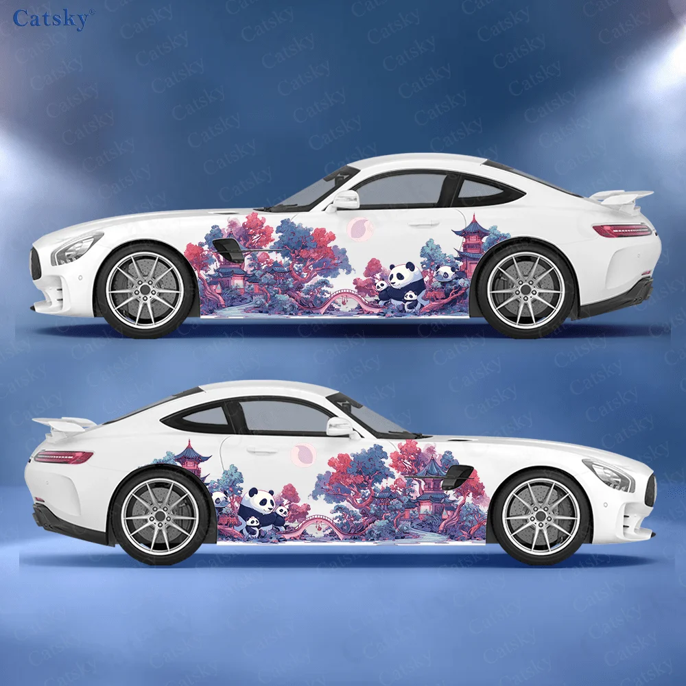 Pandas Pavilion Special Car Vinyl Wraps Decal Self-adhesive PVC Sticker Suitable for Trucks SUV Decoration Auto Accessories Gift