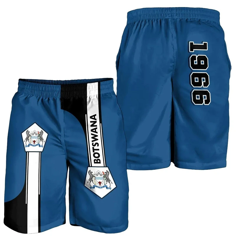 

Africa Botswana Map Flag 3D Printed Men Bermudas Hawaiian Boardshorts National Emblem Beach Shorts Coat Of Arms Male Short Pants