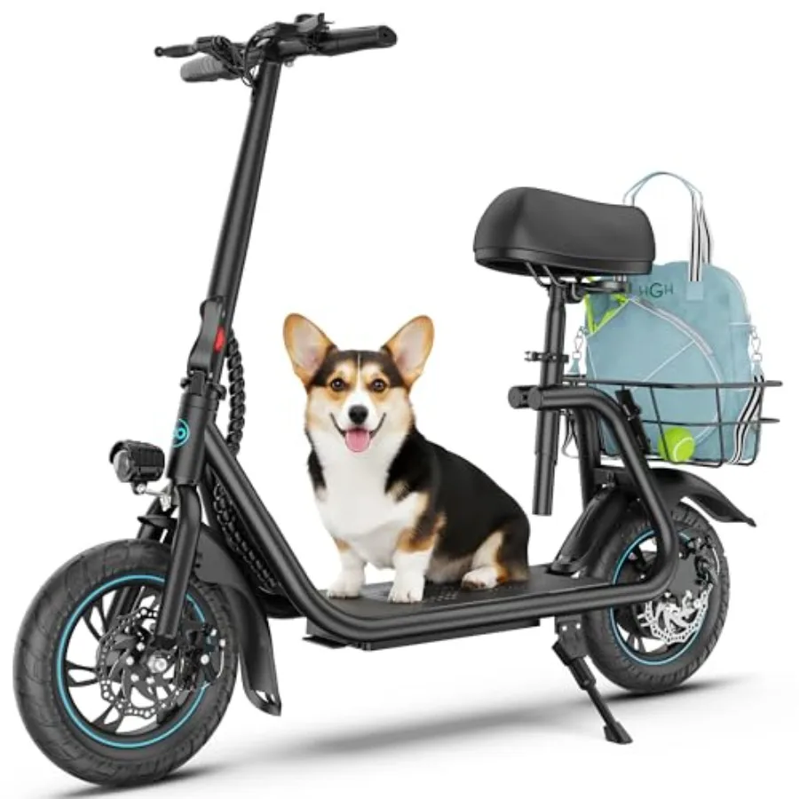 

Electric Scooter for Adults Teens with Seat 450W Motor Upgraded Stable Battery 20 Miles Range Folding Commuter Scooter Comfort