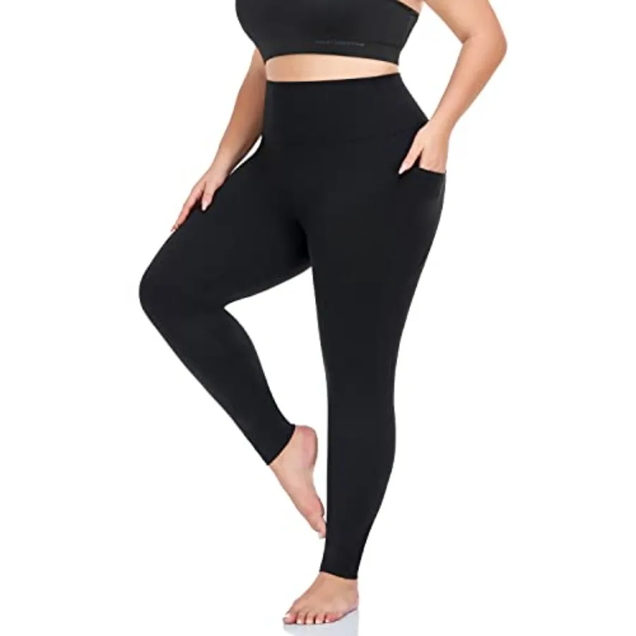 

Plus Size Leggings for Women with Pockets-Stretchy XL-5XL Yoga Pants Tummy Control High Waist Workout Leggings