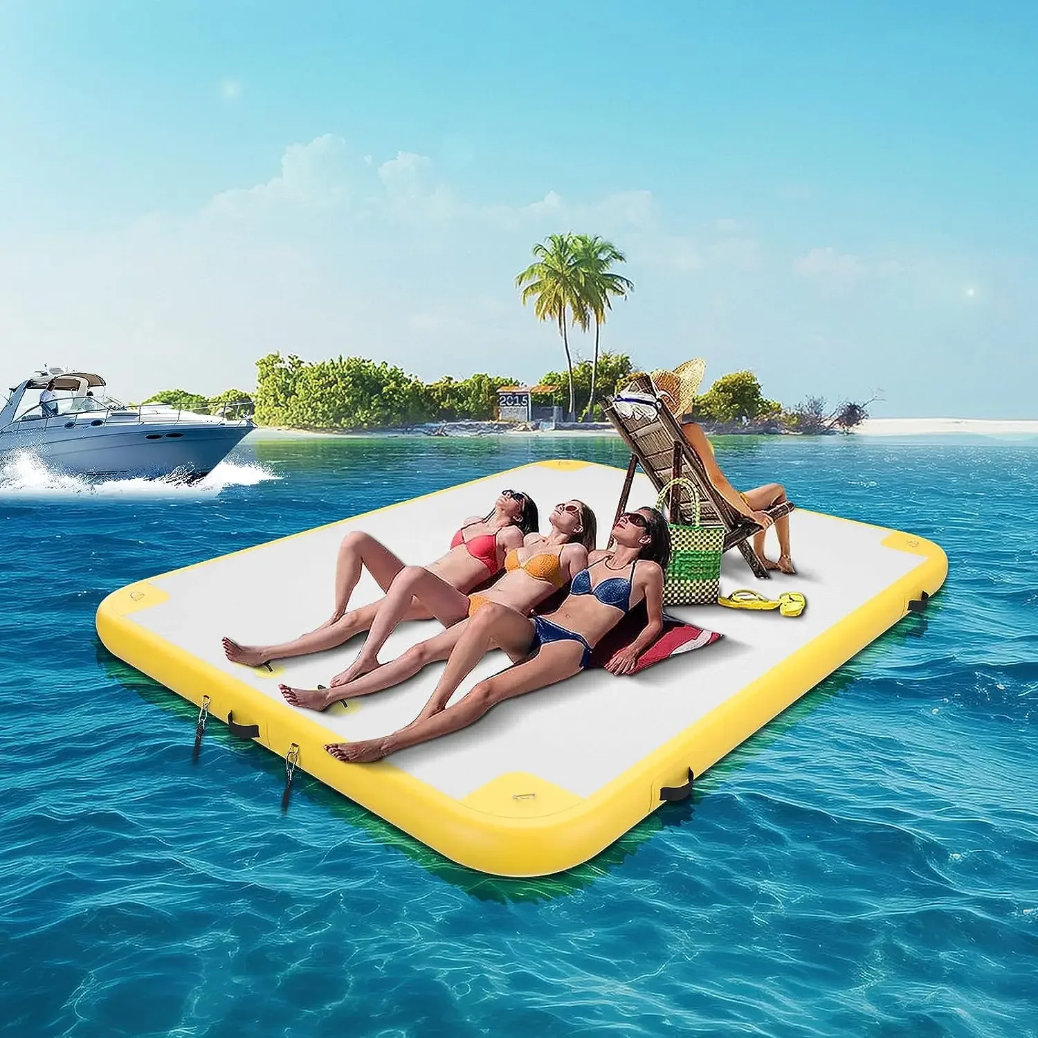 

Water Play Equipment Inflatable Float Platform Dock for Leisure or Fishing