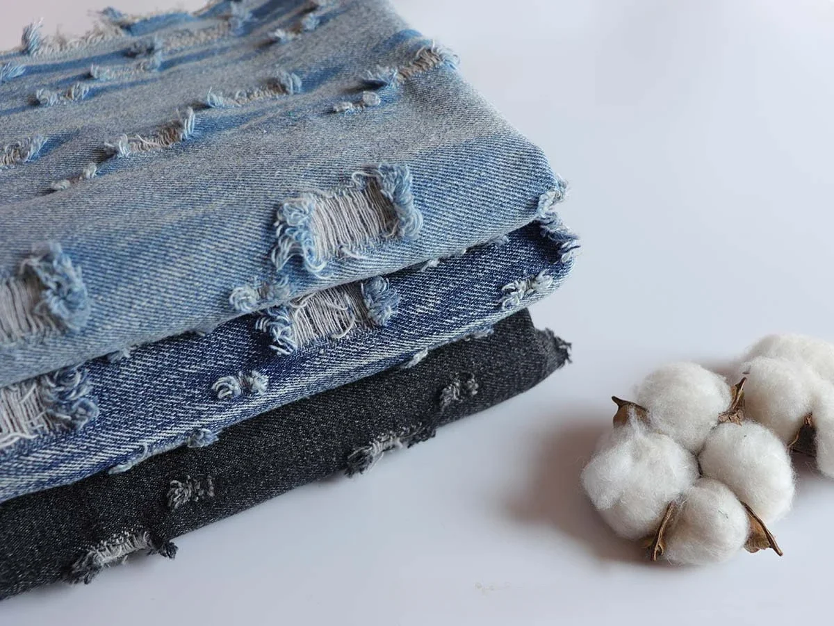 

Water Washed Pure Cotton Denim Fabric Fashion Jeans Hat Jacket Bag Diy Sewing Fabric