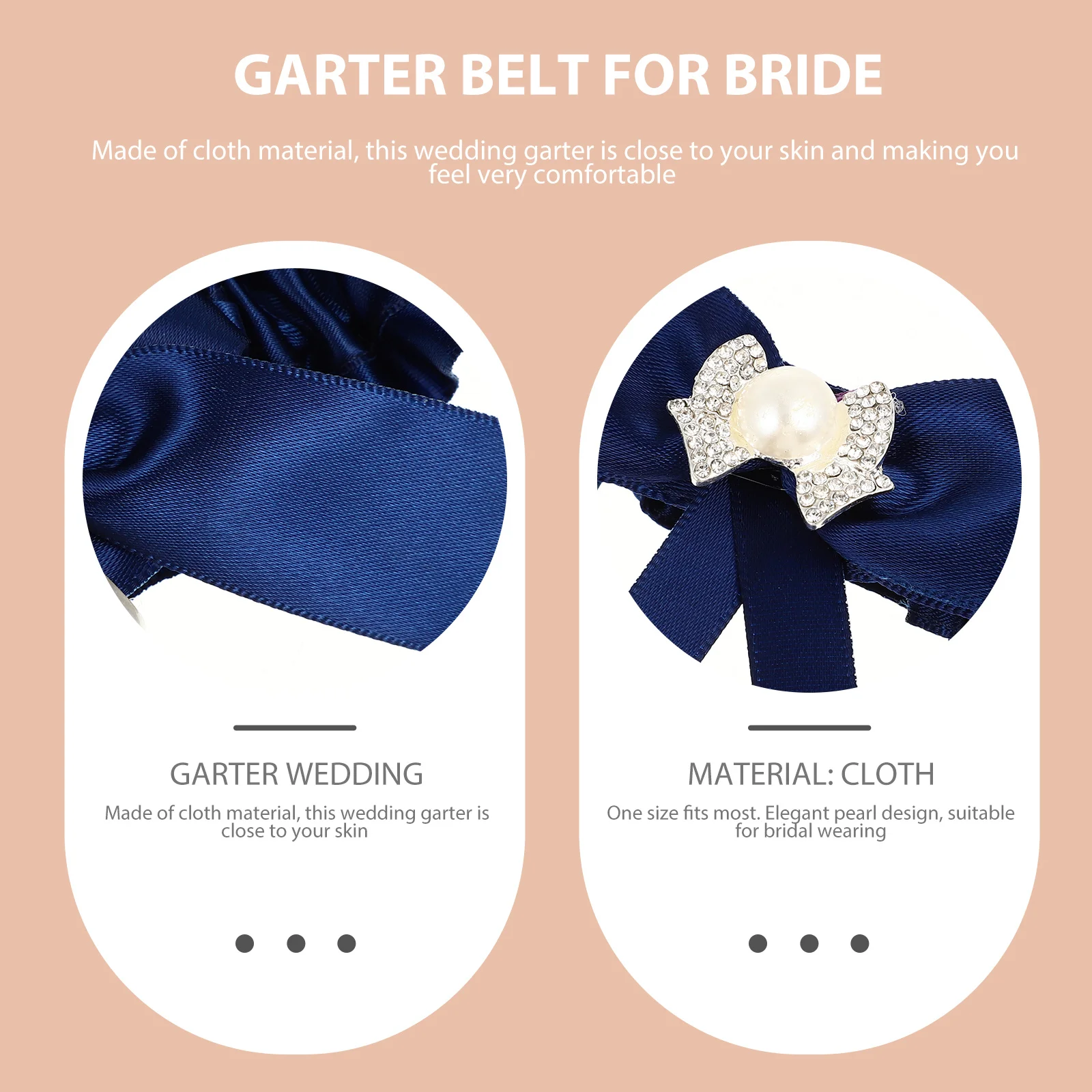 

2pcs Bridal Garter Bride Pearl Decorated Leg Band One Size Fits Most Wedding Garters For Bride Bridal Belt For Wedding Day