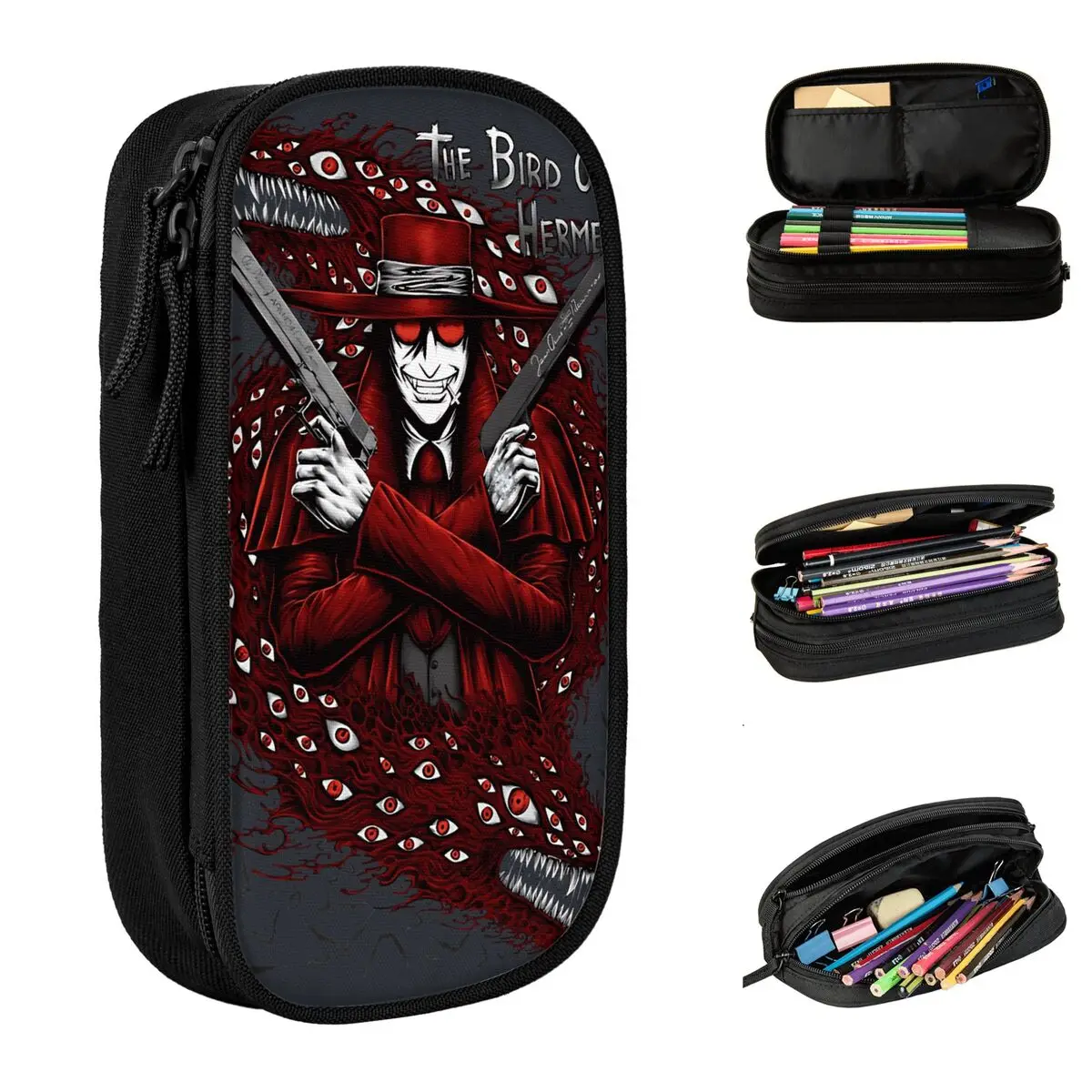 

Alucard Hellsing Pencil Case Big Pencil Pouch Child Zipper Vintage Back To School Pencil Cases Printed Supplies