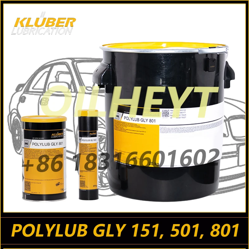 Kluber POLYLUB GLY 801 Use for Vehicles Plain Bearings Gears Pneumatic Installations Seals GLY801