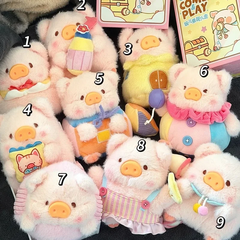 حقيقي لولو الخنزير تعال ولعب سلسلة صندوق أعمى ألعاب من القطيفة العصرية دمية الكرتون أنيمي حقيبة قلادة الديكور هدية عيد ميلاد