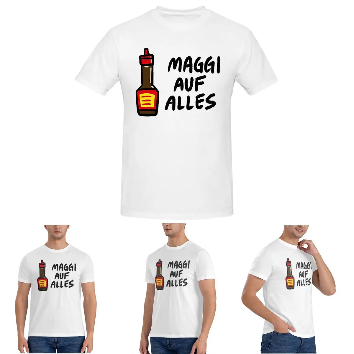 

Maggi Auf Alles (Deutsch) Футболка для мужчин Хлопковые футболки больших размеров Мужские футболки с коротким круглым вырезом Летняя одежда Топы S-6XL