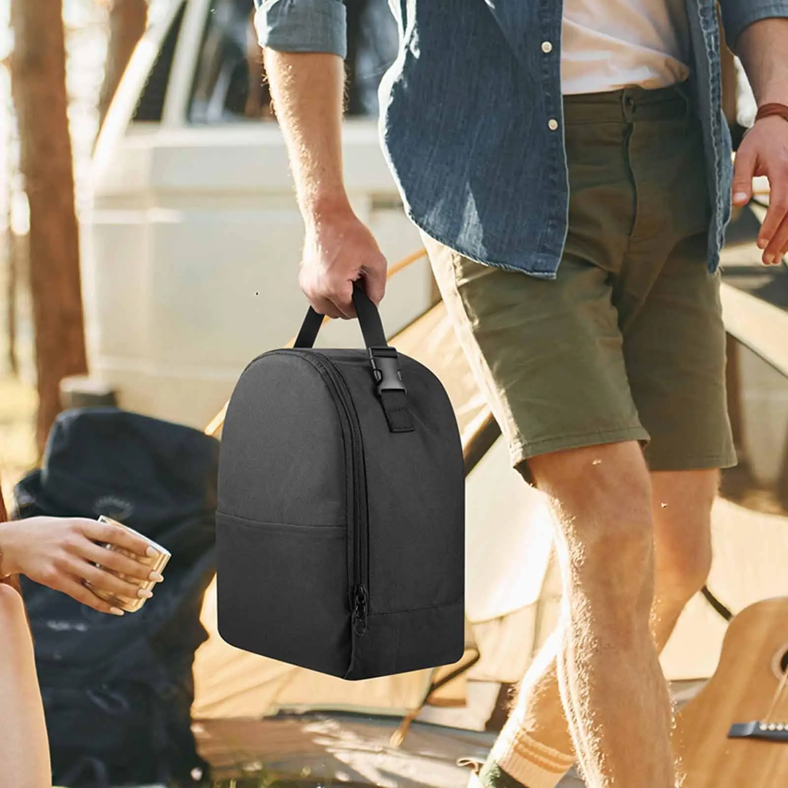 

Сумка для переноски вентилятора для кемпинга, светодиодный фонарь для хранения, водонепроницаемый универсальный чехол, дорожная переноска для пикника, пешего туризма