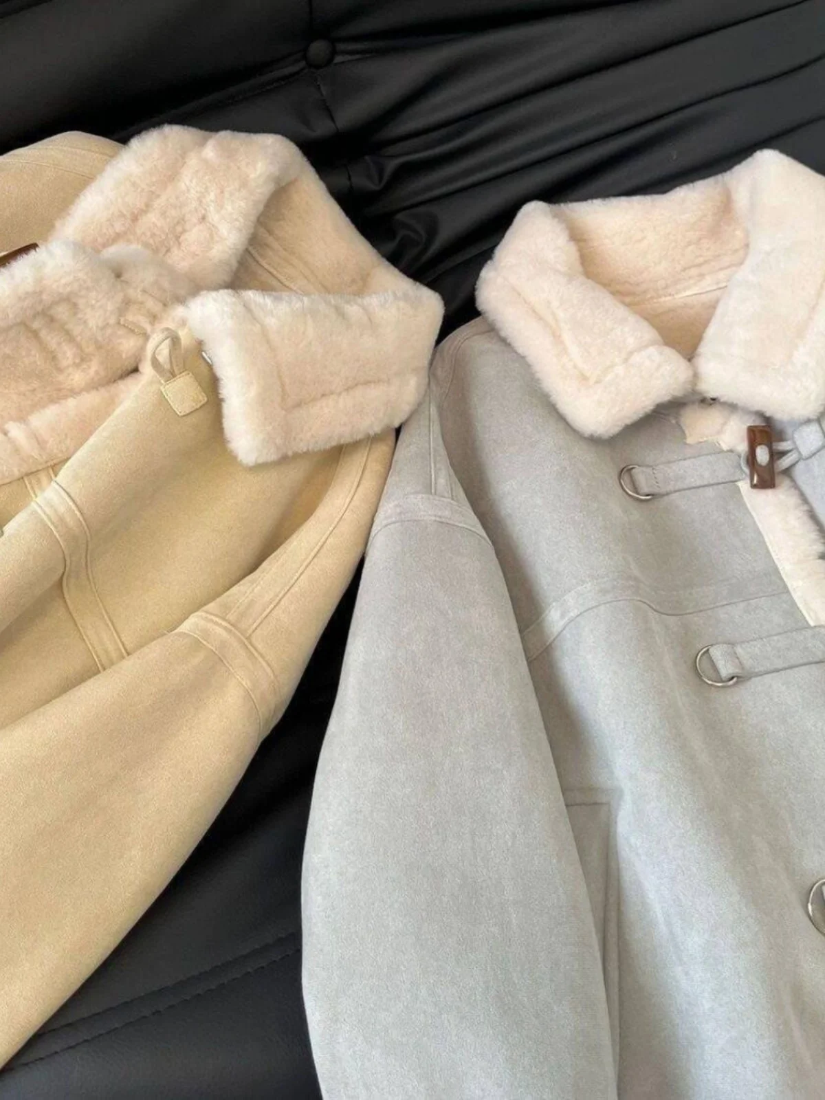 Cappotto da moto in pelliccia di agnello autunno inverno Jaet da donna foderato in Fce caldo abbottonato in pelle e pelliccia interma