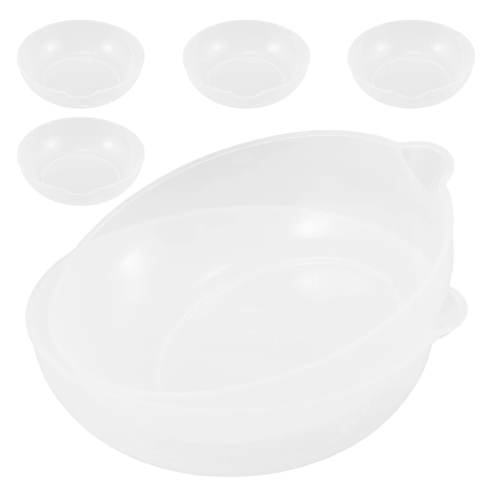 

6pcs Kitchen Scale Pan Clear Round Plastic Weighing Bowl Narrow Spout For Food Baking Jewelry Powder Measuring Precision Cooking