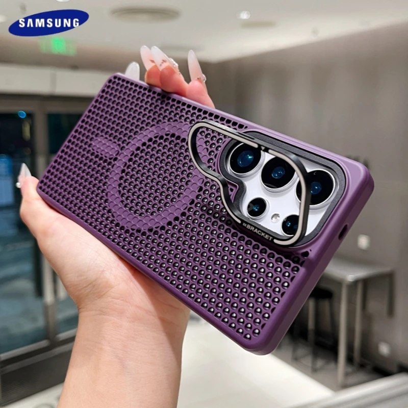 

Рассеяние тепла для Magsafe, магнитный чехол для Samsung Galaxy S25 S24 S23 Ultra Plus, охлаждающий дышащий чехол для беспроводной зарядки