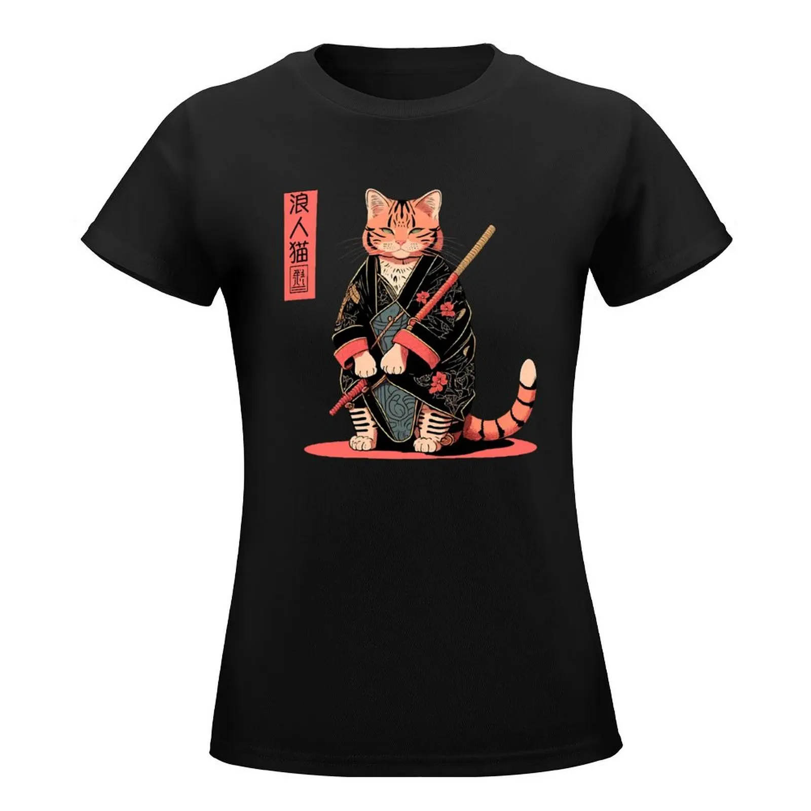 Ronin Cat 3 T-Shirt korean fashion blacks sports fans tees t-shirts for Women graphic tees