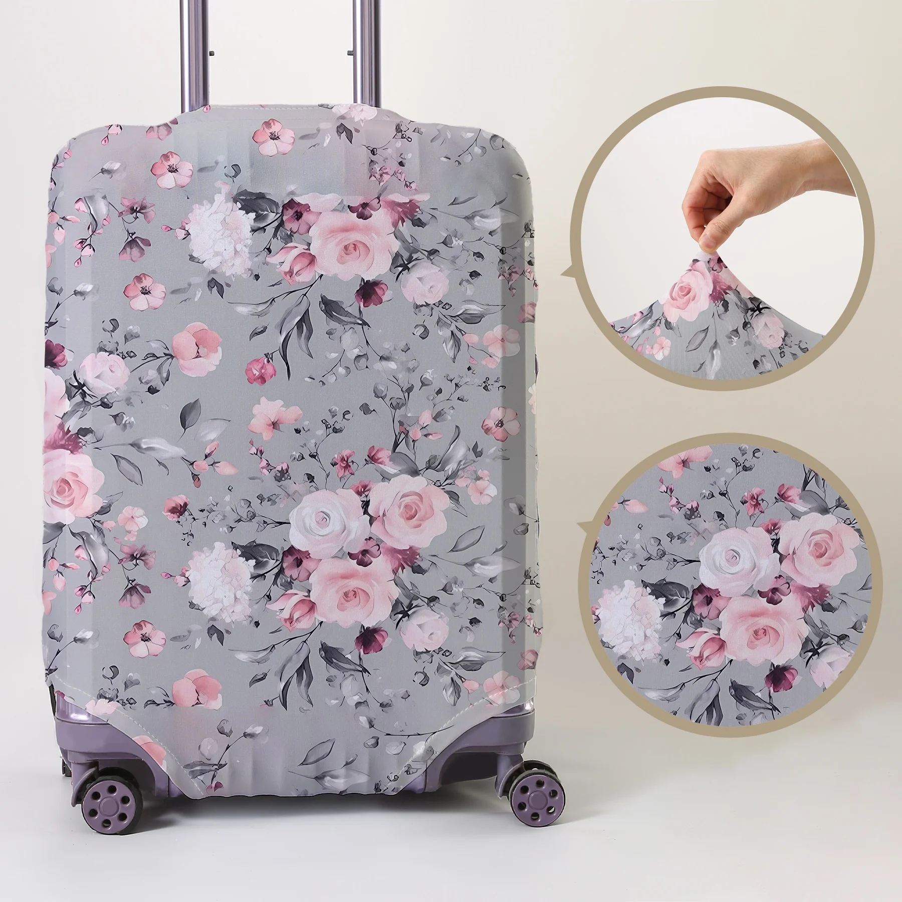 

Flower patterned luggage protection cover, suitable for 18-32 inch luggage covers, luggage handle gloves, travel accessories