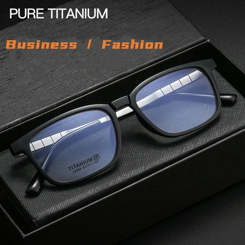 MJIEDR Fashion Retro Luxury Acetate Eyewear Women Ultra Light Flexible Pure Titanium Optical Prescription Glasses Frame Men
