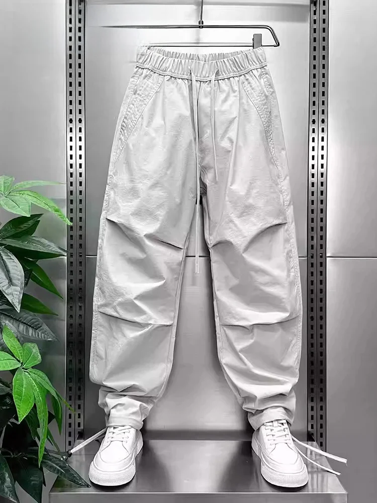 

Тонкие повседневные брюки очень большого размера, мужские летние свободные широкие брюки, спортивные солдатские брюки с зонтиками