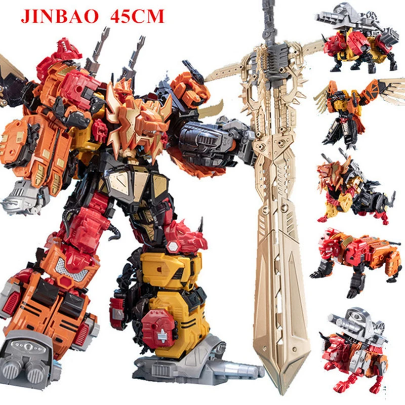 

5 In 1 45 cm Big Transformation Predaking Toys Anime Devastator KO G1 Robot Action Figure Model Boy Children Kid Gift