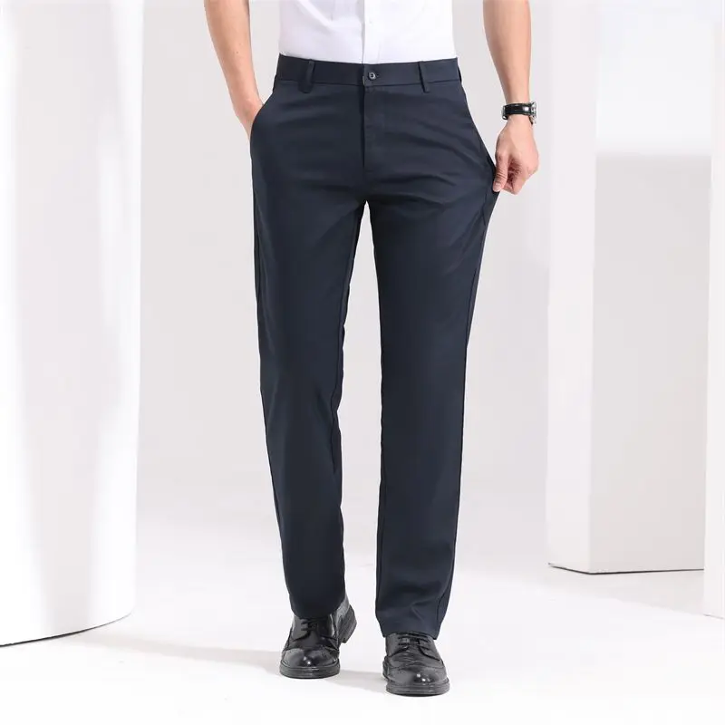 

Новые мужские классические брюки для бизнеса и повседневной носки, черные/серые, прямого кроя, зауженные, дышащие, на каждый день, коллекция Лето 2026