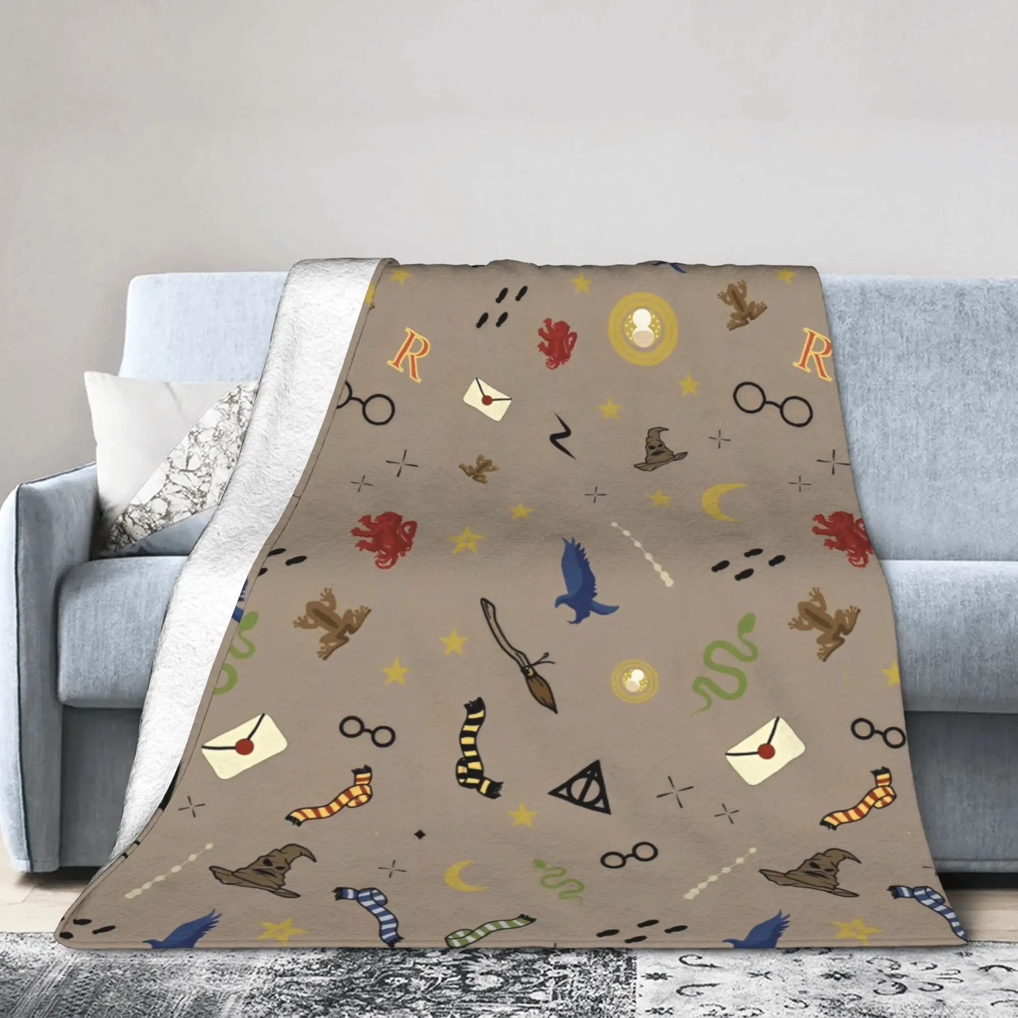 Coperta H-Harryed in velluto Primavera Autunno P-Potters Coperte calde multifunzione per divano Copriletto da esterno