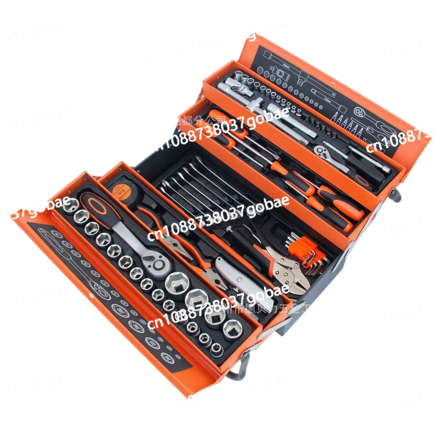 

Набор инструментов Трехслойный складной ящик для инструментов для ремонта оборудования Многофункциональная комбинация