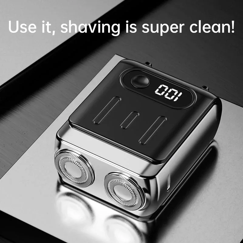 Electric Shaver Man Household Car Shaver Digital Display Mini Dual Blade Rechargeable Razor Powerful Men's Gift Shaver image 4