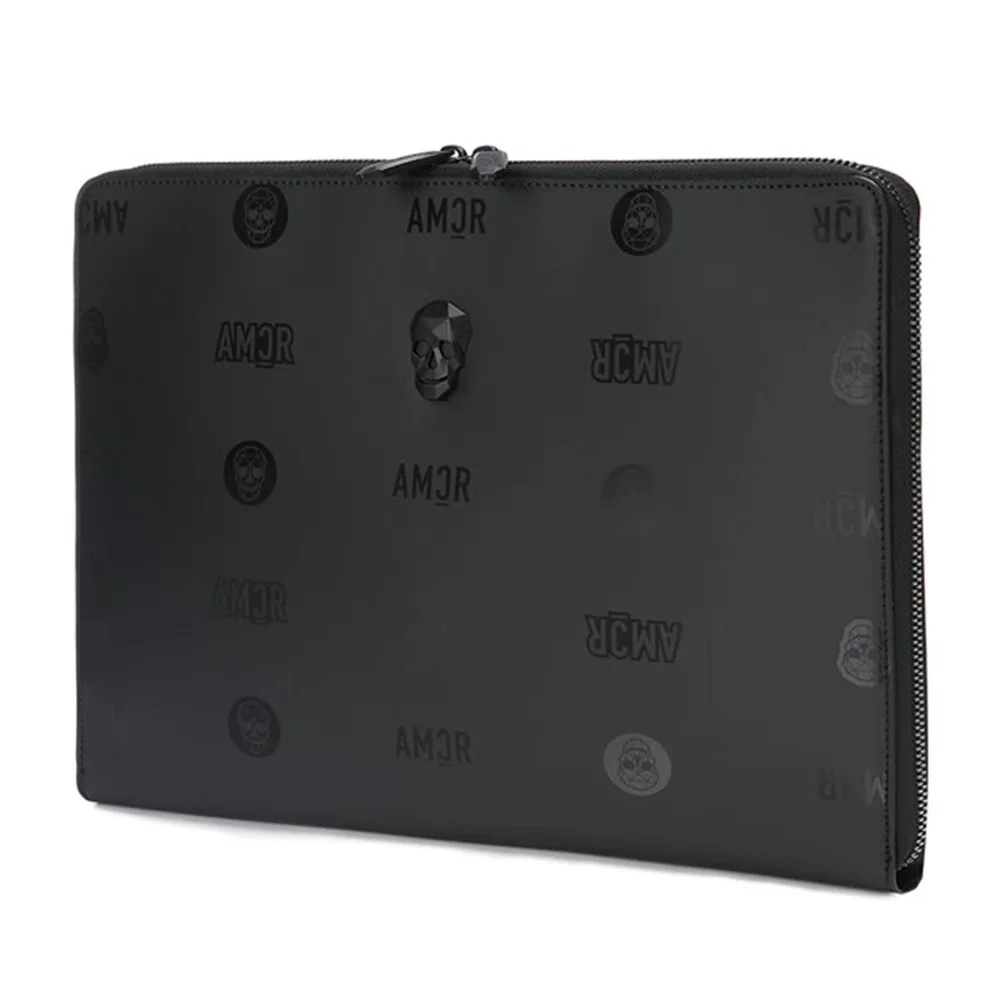 

Korean Golf PU Clutch Bag - Glossy Debossed Briefcase Style w/ Ball Pocket & Card Slots for Business Casual