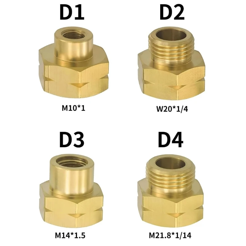 

4Pcs Gas Cylinder Connection Adapter Replacement Brass Hexagonal Connector