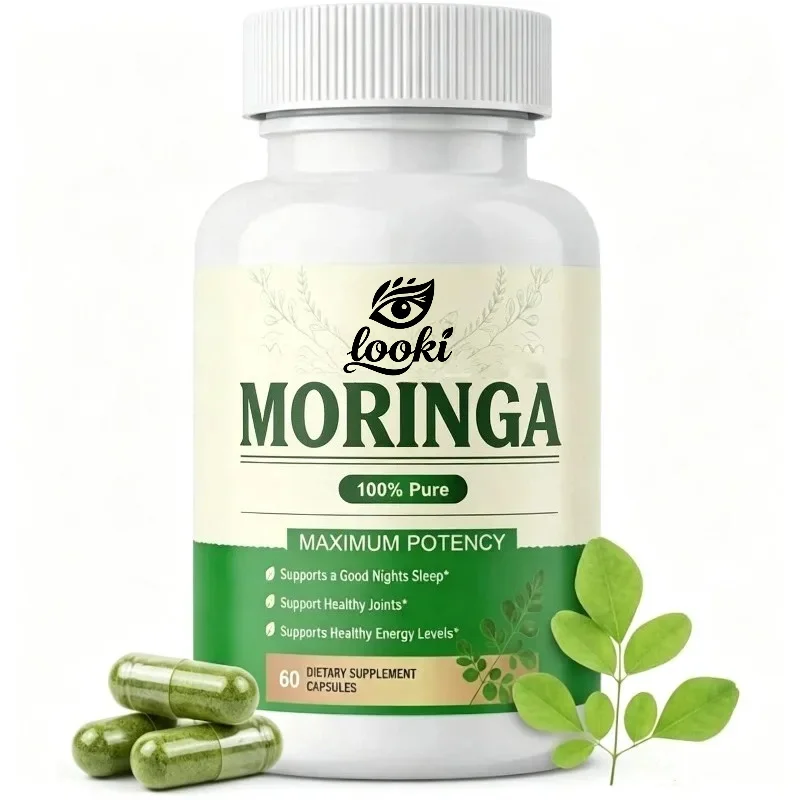 Moringa Leaf Powder Moringa Oil Capsules, Plant-based Herbal Supplements for Daily Health Support, 60 Capsules