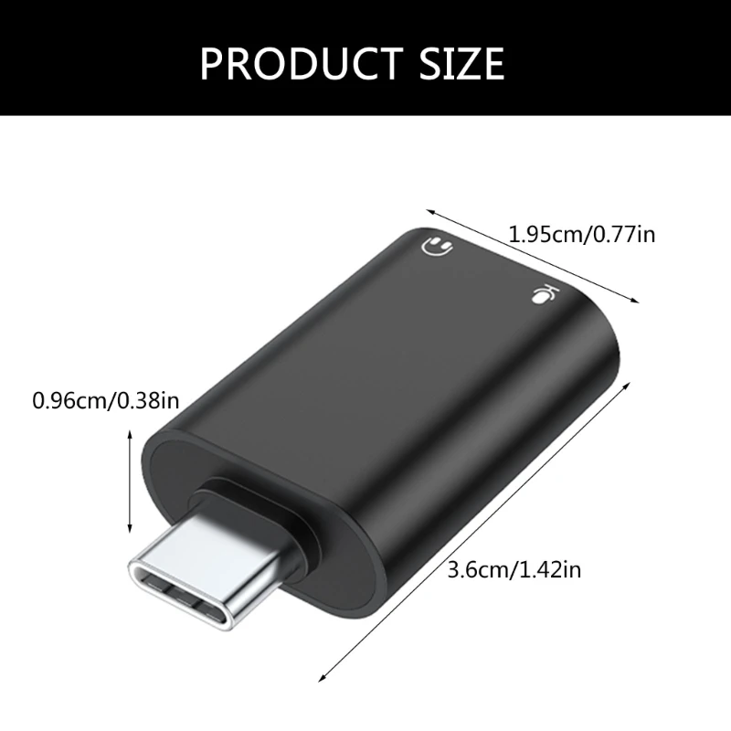 R91A Маленький переходник для наушников с разъемом USB C на двойной разъем 3,5 мм: наслаждайтесь улучшенным звуком без особых