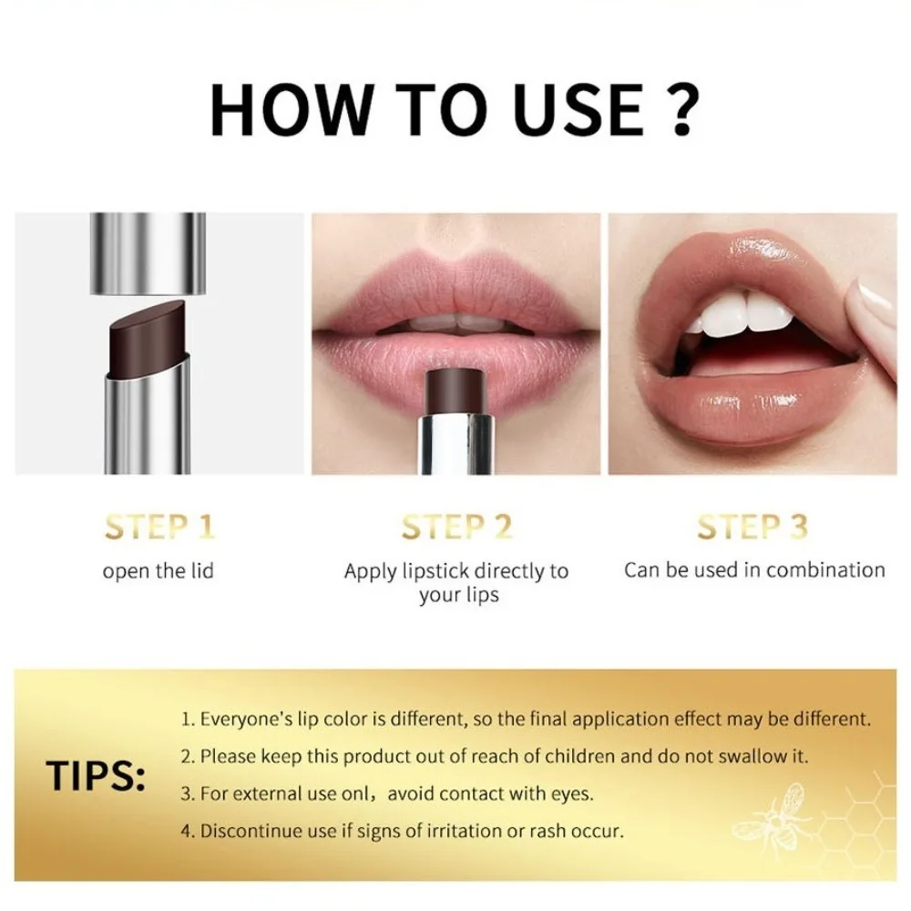 Long Lasting Colored Lip Balm Hydrating Moisturizing Lip Care Cream Non-stick Vitamin E Nourishing Lip Gloss Makeup
